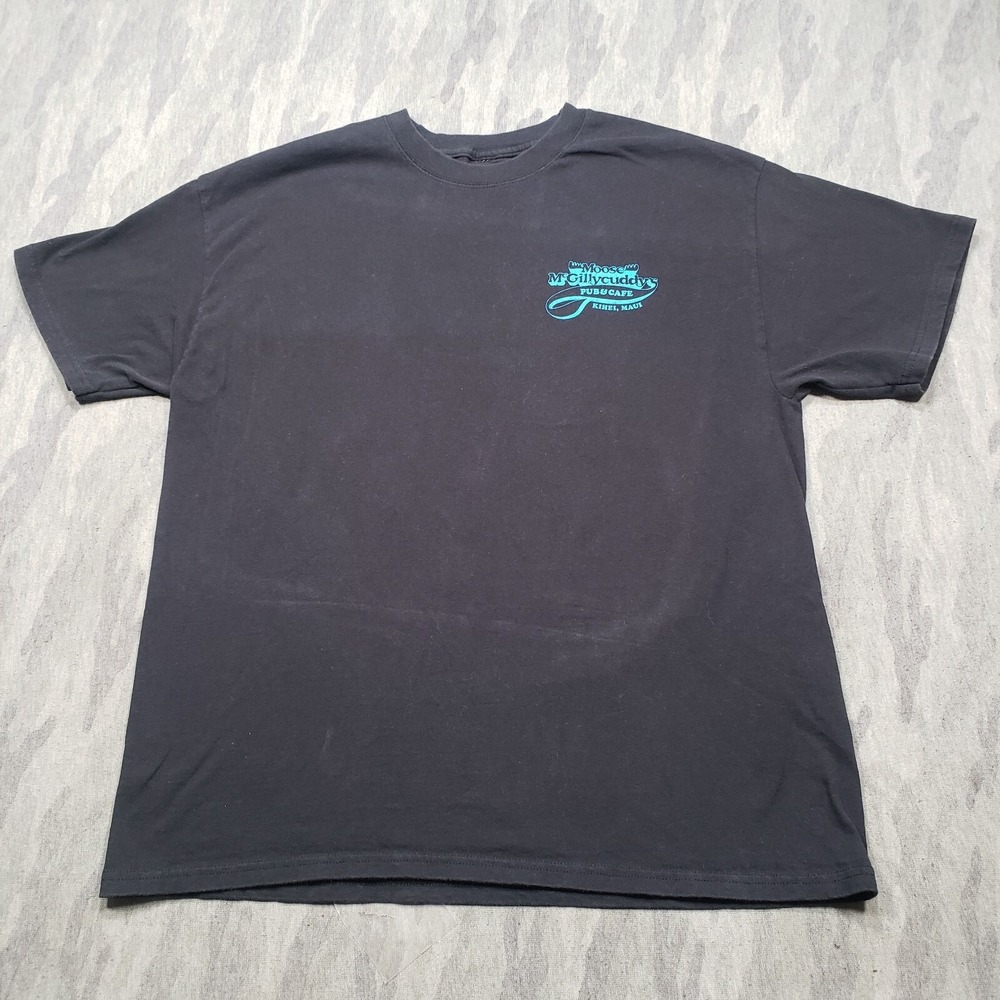 Moose McGullycuddys Pub&Cafe Shirt Mens Large Black Short Sleeve Tee